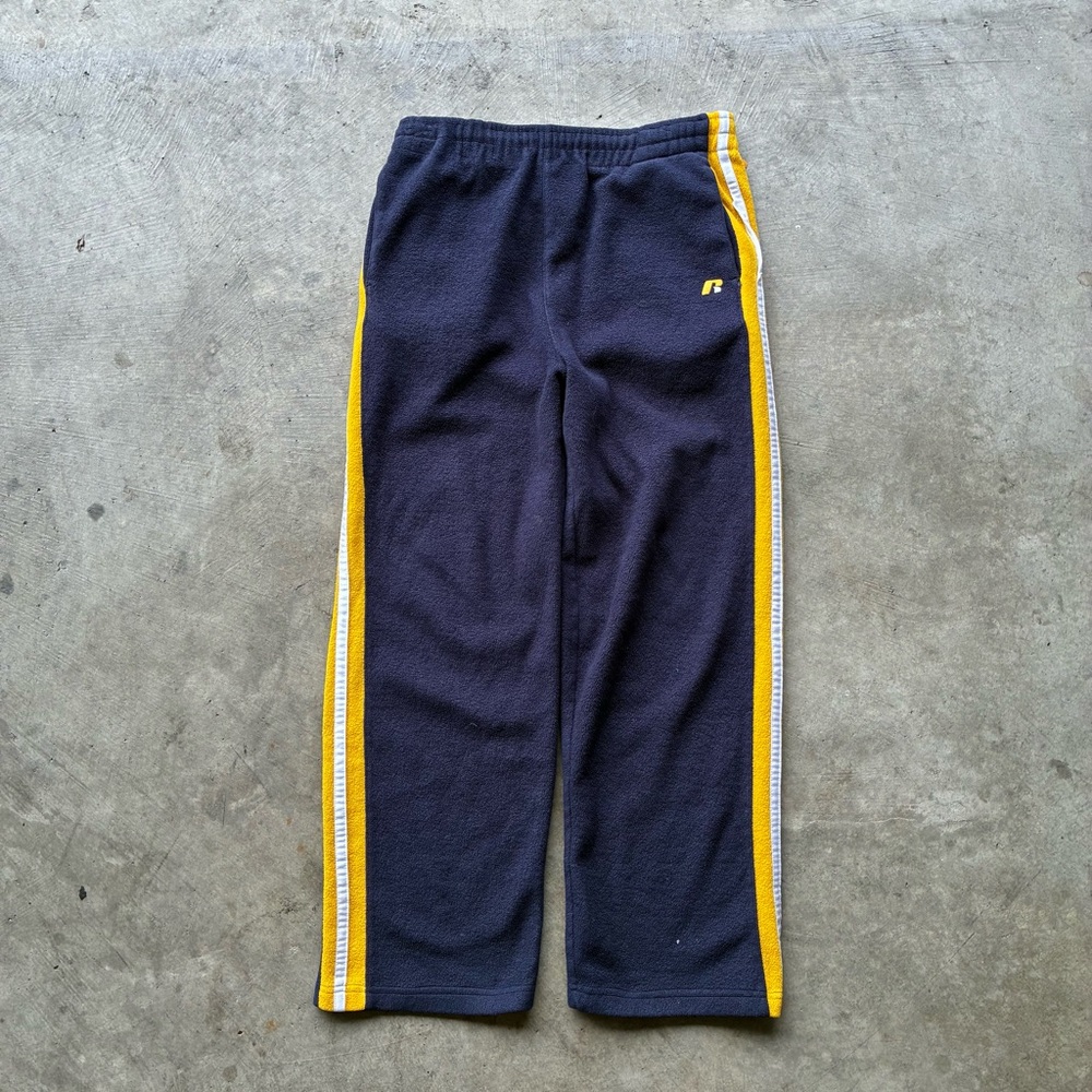 Russell Athletic Navy Joggers with Yellow Stripes